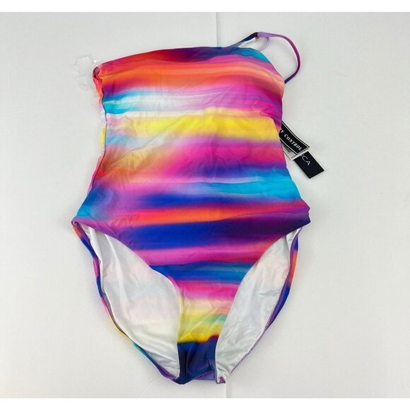 LA Blanca Sunset Shores One-Shoulder Strappy One-Piece Swimsuit Tummy Control Si - Picture 6 of 10